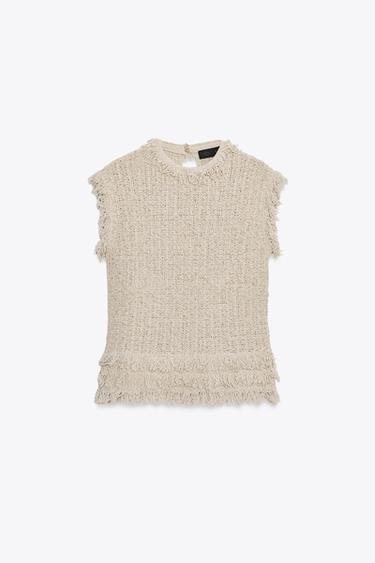 TOP PUNTO ESTRUCTURA FLECOS - Crudo de Zara