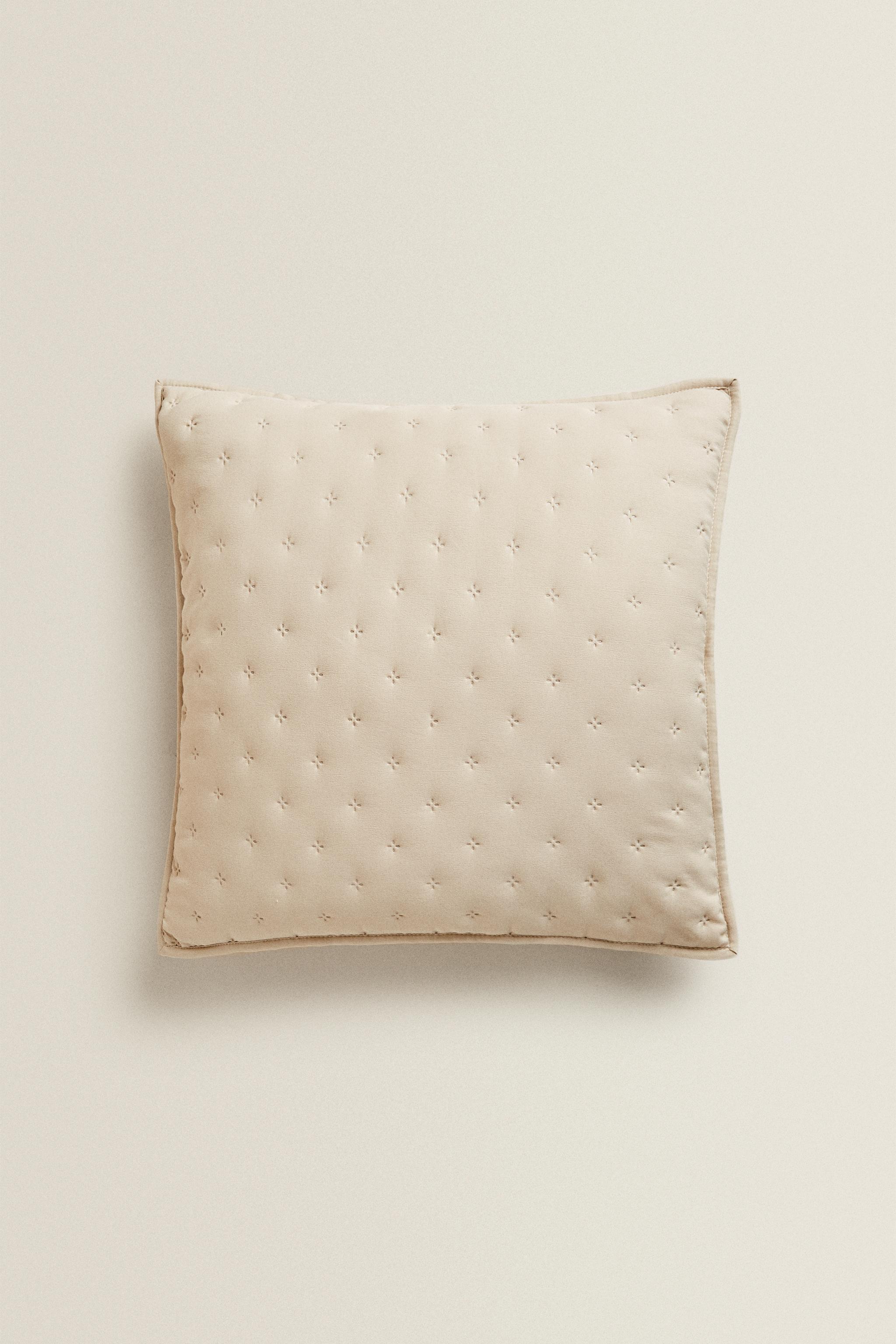 HOUSSE DE COUSSIN ÉDREDON MATELASSÉ POIS