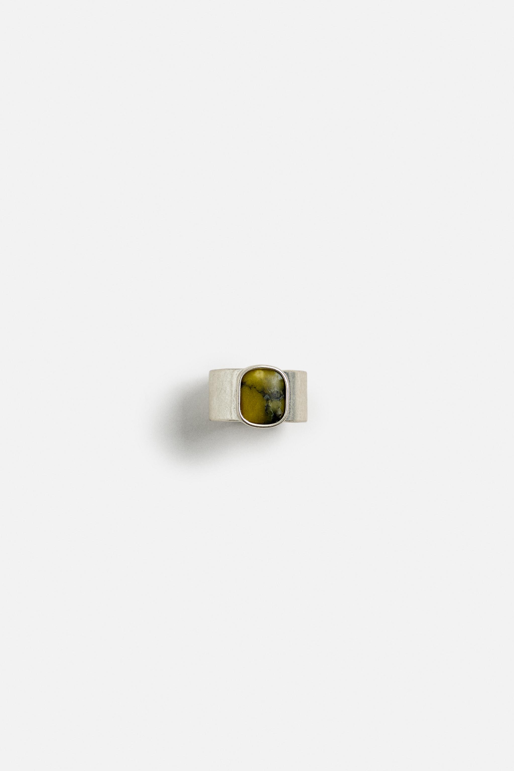 STONE SIGNET RING - Silver | ZARA United States