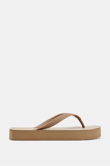STRIPED PRINT SANDALS - Brown by Zara - Image 0