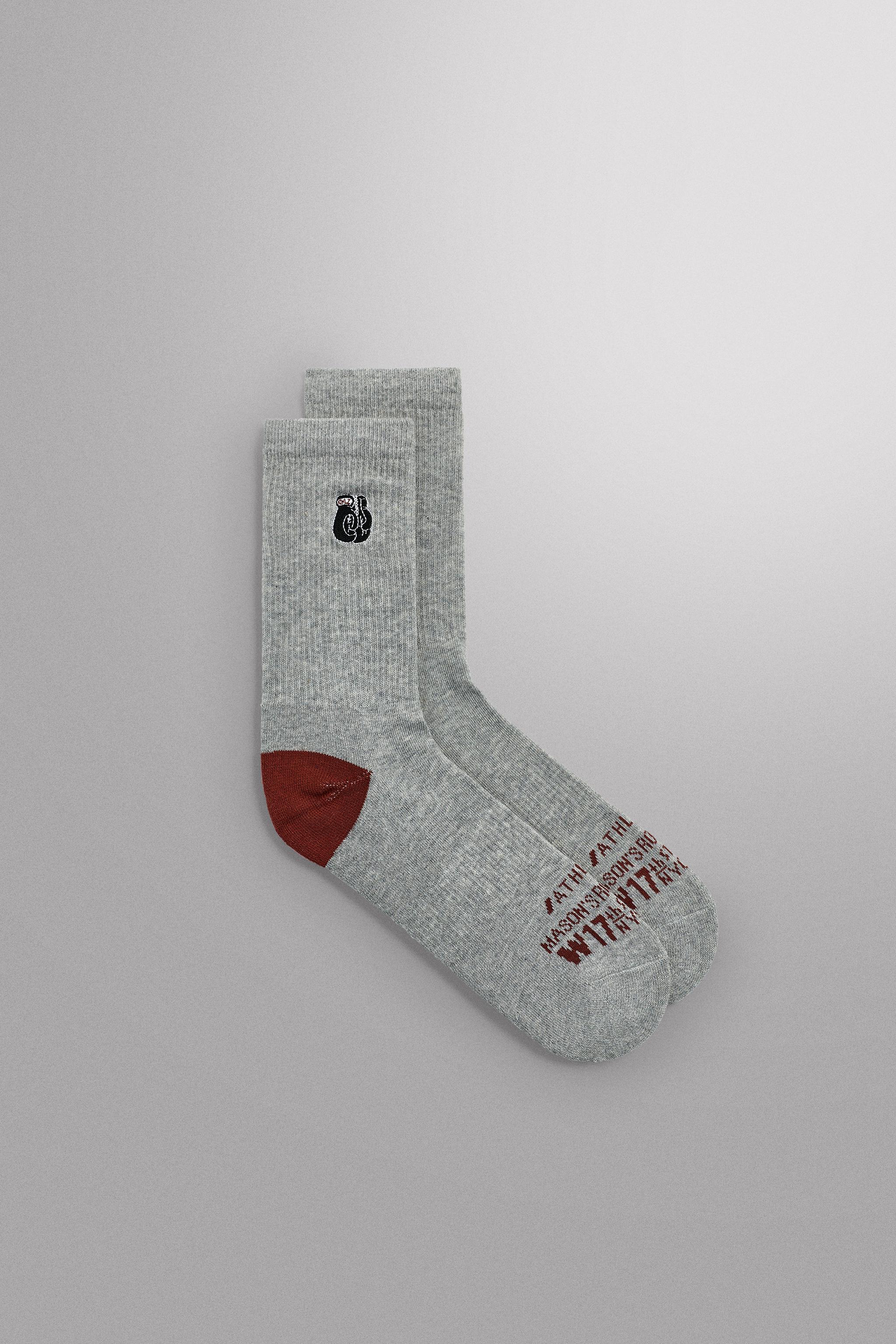 EMBROIDERED RIB SOCKS, 2-PACK