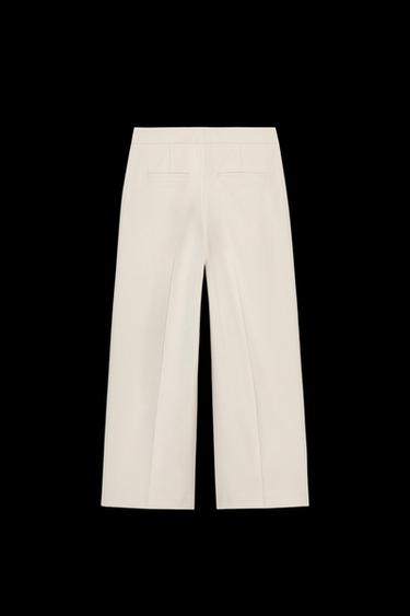 Zara HIGH-WAISTED CULOTTE PANTS - Sand