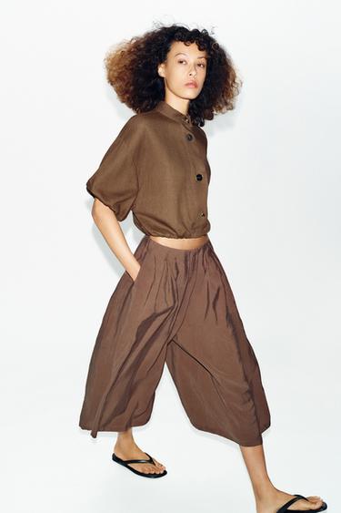 LONG FLOWING BERMUDA SHORTS - Mocha by Zara - Image 2