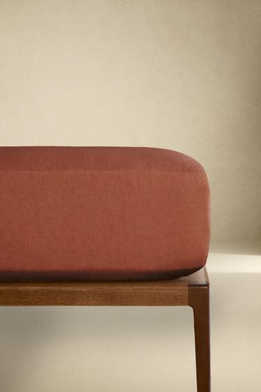 Zara WASHED LINEN FITTED SHEET | 11.8" THICK (140 GXM²) - Brick