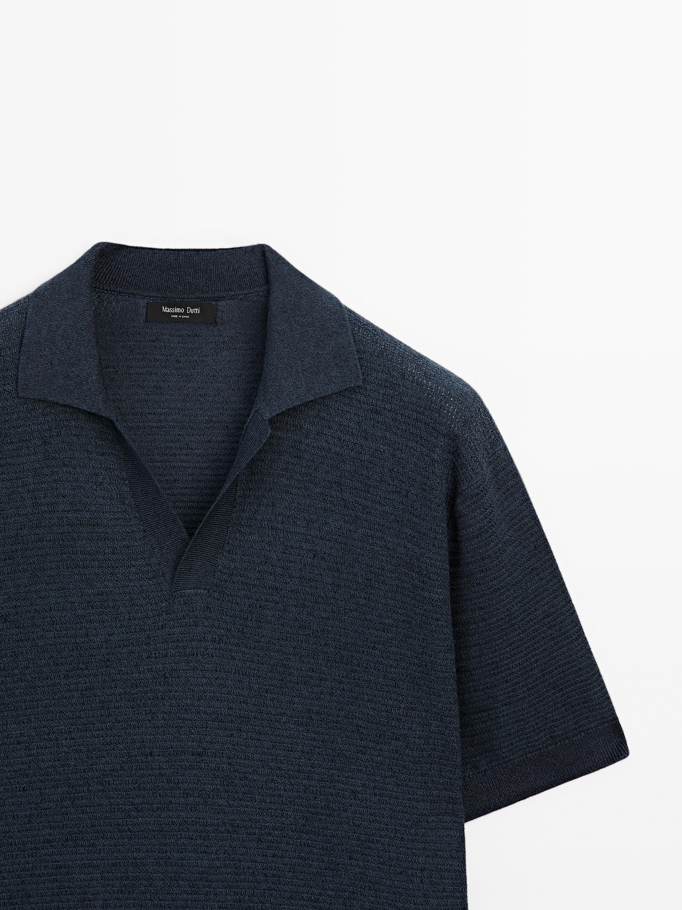 Polo en maille lin et coton