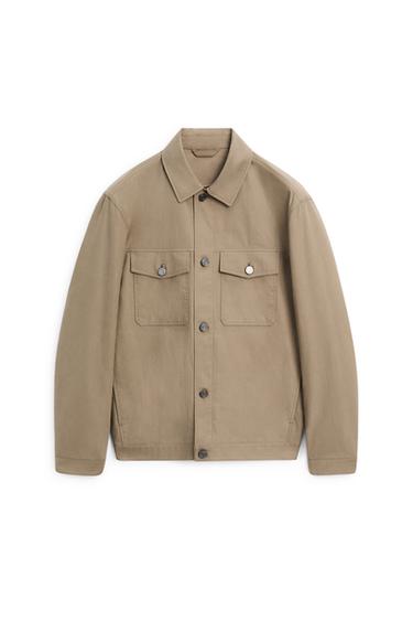 Zara Double pocket trucker jacket - taupe brown