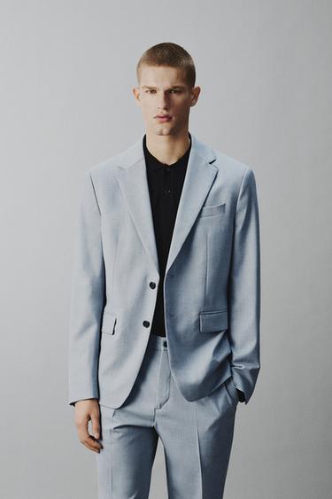 SLIM FIT SUIT BLAZER - Sky blue by Zara