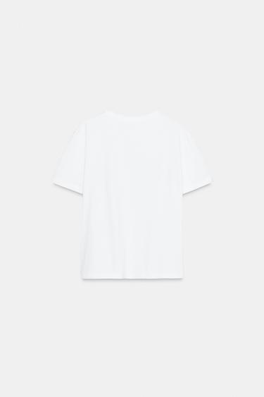 T-SHIRT À LACETS - Blanc de Zara - Image 4