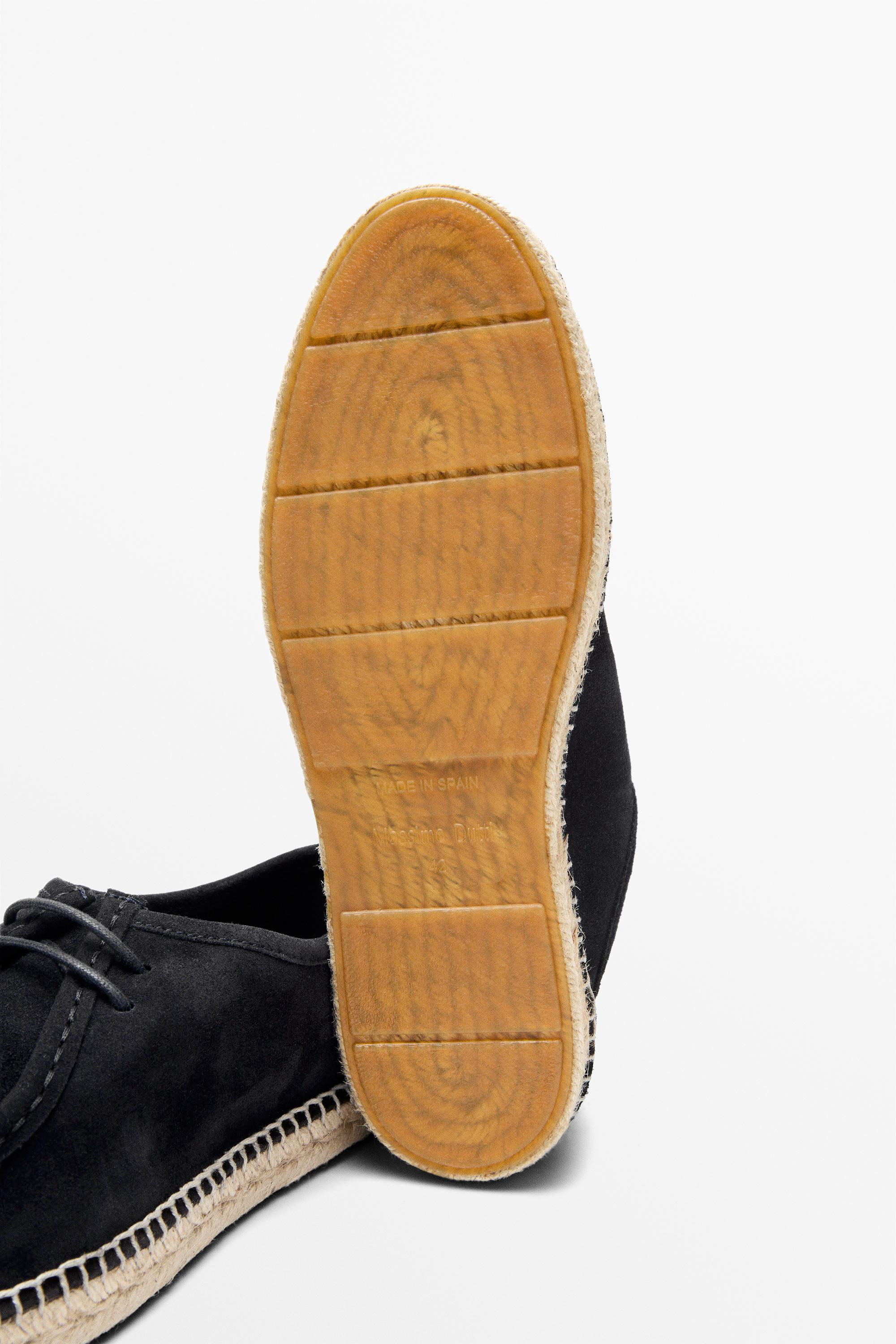 Chaussure jute ganse croûte de cuir