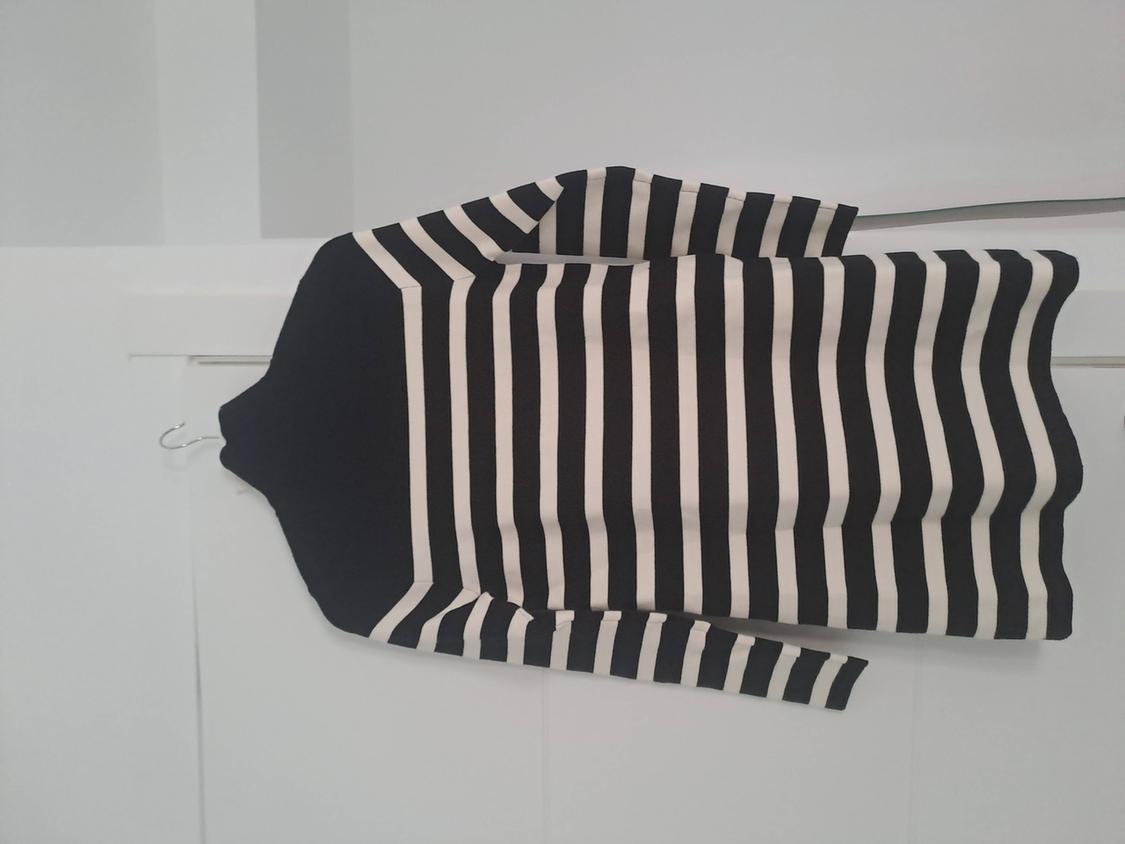 STRIPED KNIT MOCK TURTLENECK DRESS - Image 2
