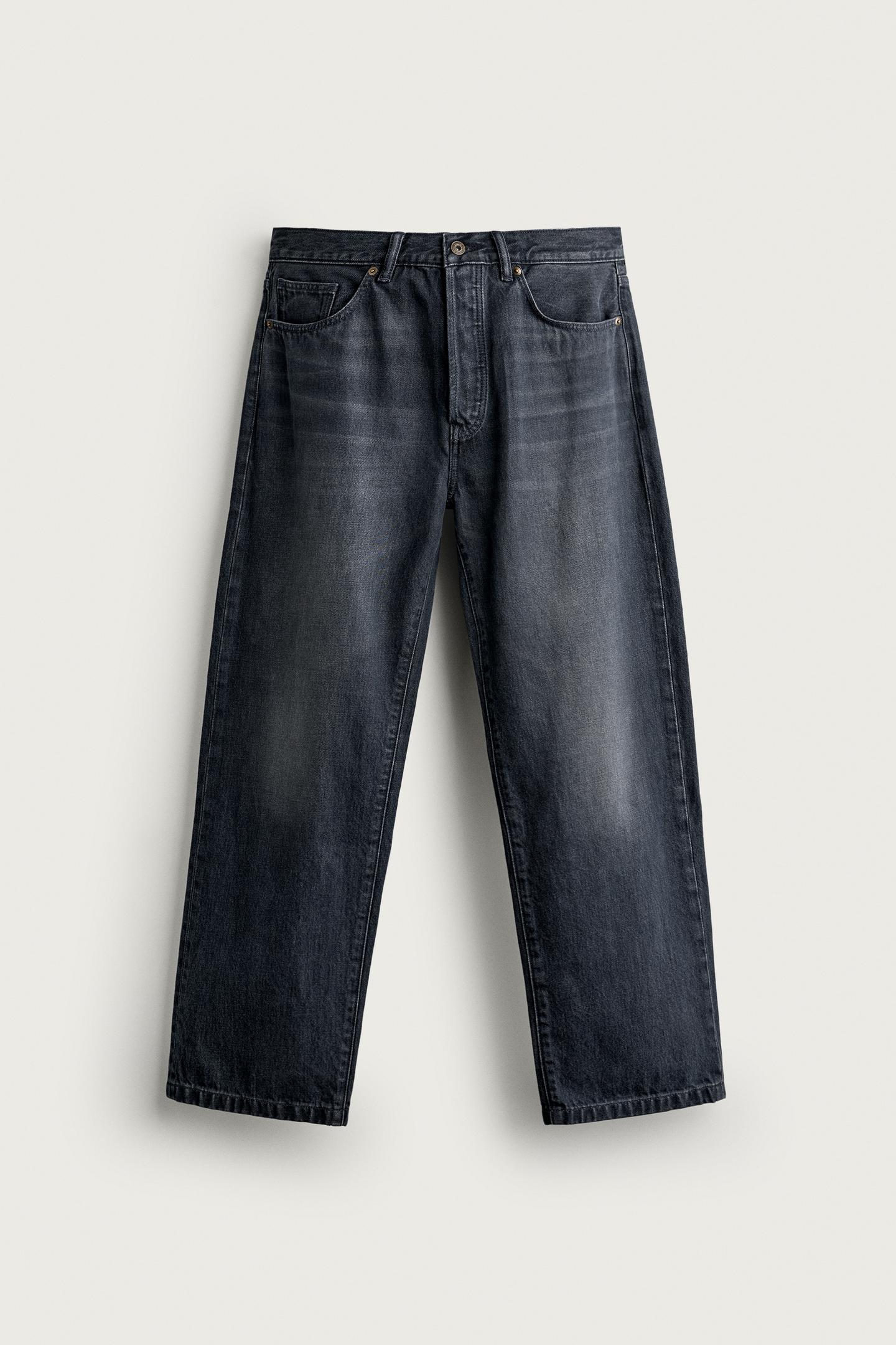 Мужские джинсы Zara Relaxed Fit, цвет: Синий / Серый — фото 6