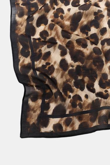 ANIMAL PRINT SCARF WITH SILK - Leopard by Zara - Image 2