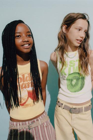 TOP BAZTERKIDUNA FRUTA-ESTANPATUAREKIN - Laranja, Zara-rena