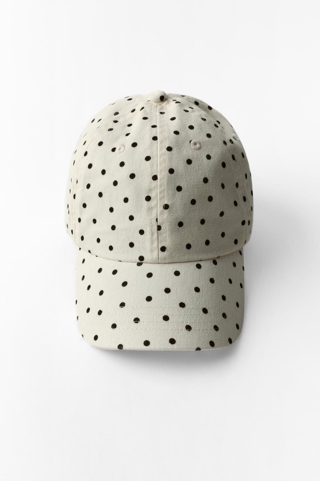 TWILL POLKA DOT HEART EMBROIDERED CAP