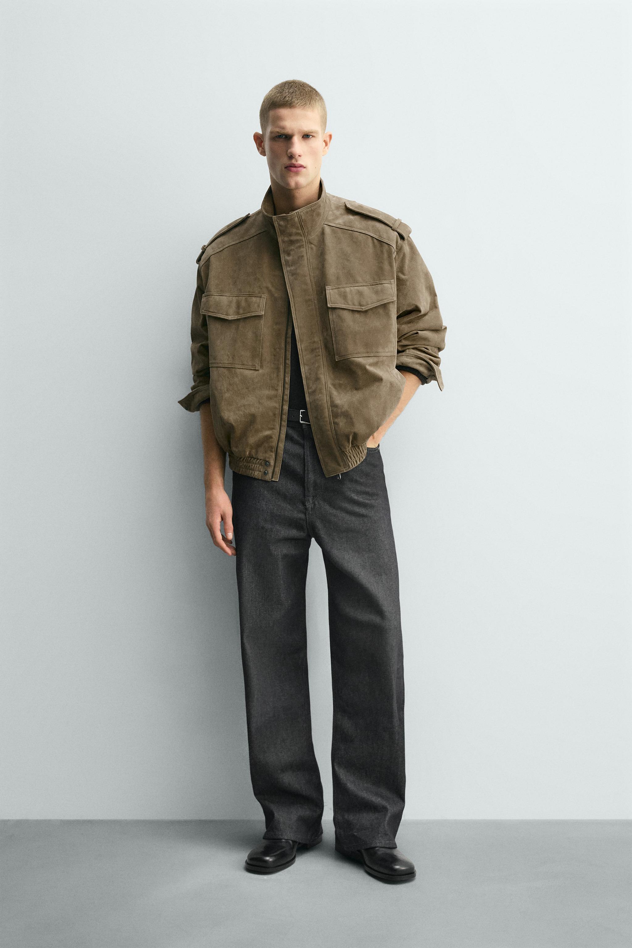 LEATHER SUEDE JACKET - Beige | ZARA South Africa