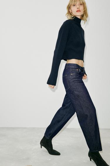 JEANS ZW COLLECTION CROPPED - Índigo de Zara