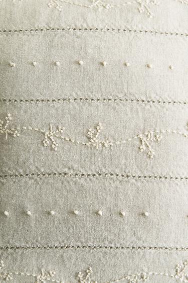 CHILDREN’S CUSHION WITH FLORAL EMBROIDERY - Light beige by Zara - Image 2