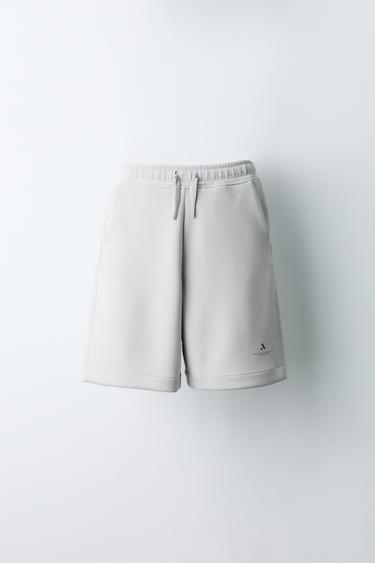 ბერმუდა შორტები SPORTY ლოგოთი - Zara-ს Pearl grey