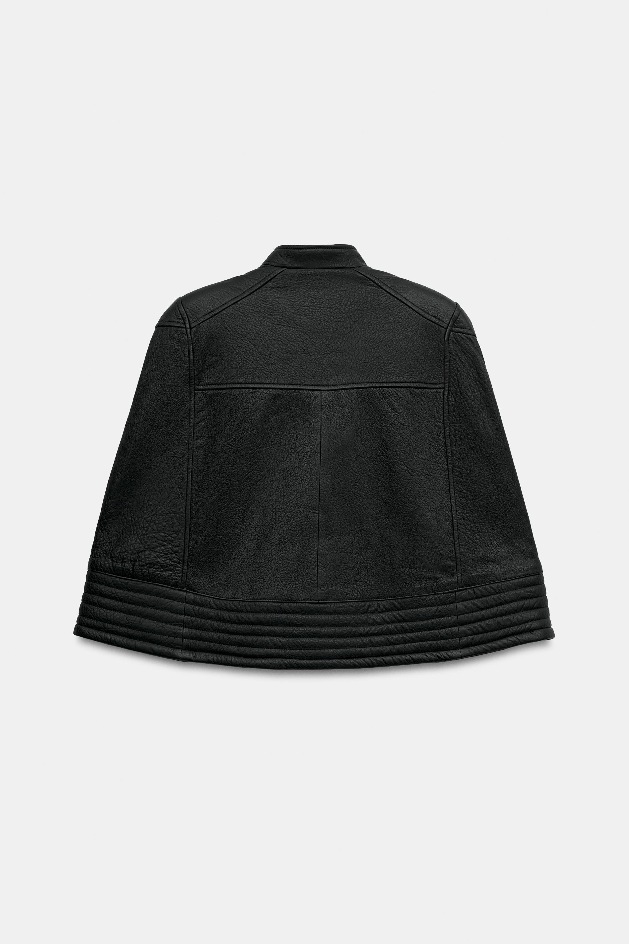 ZW COLLECTION 100% LEATHER BIKER CAPE
