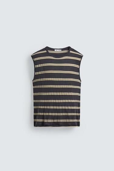 CAMISETA TANK JACQUARD RAYAS - rayas de Zara