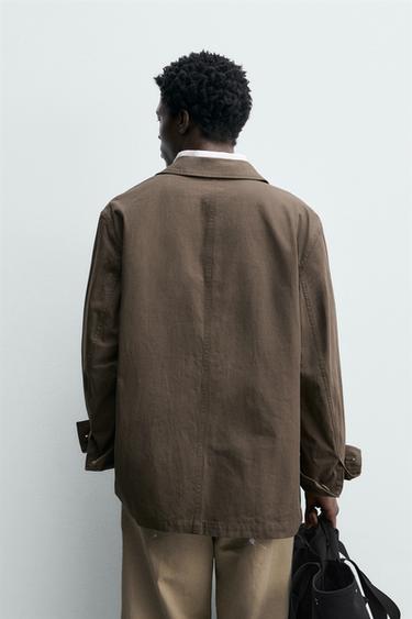 RELAXED FIT COTTON OVERSHIRT - Brown by Zara - Image 2
