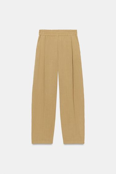 FLOWING TROUSERS WITH ELASTIC WAIST SET - camel by Zara - Image 5