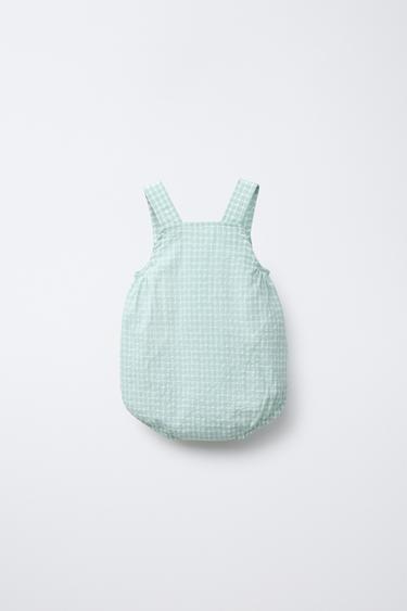 GINGHAM CHECK JUMPSUIT - Sea green by Zara - Image 1