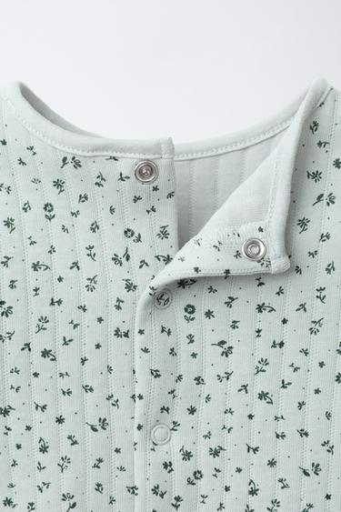 ENSEMBLE VESTE T-SHIRT 2 EN 1 ET PANTALON À FLEURS - Verdâtre de Zara - Image 2