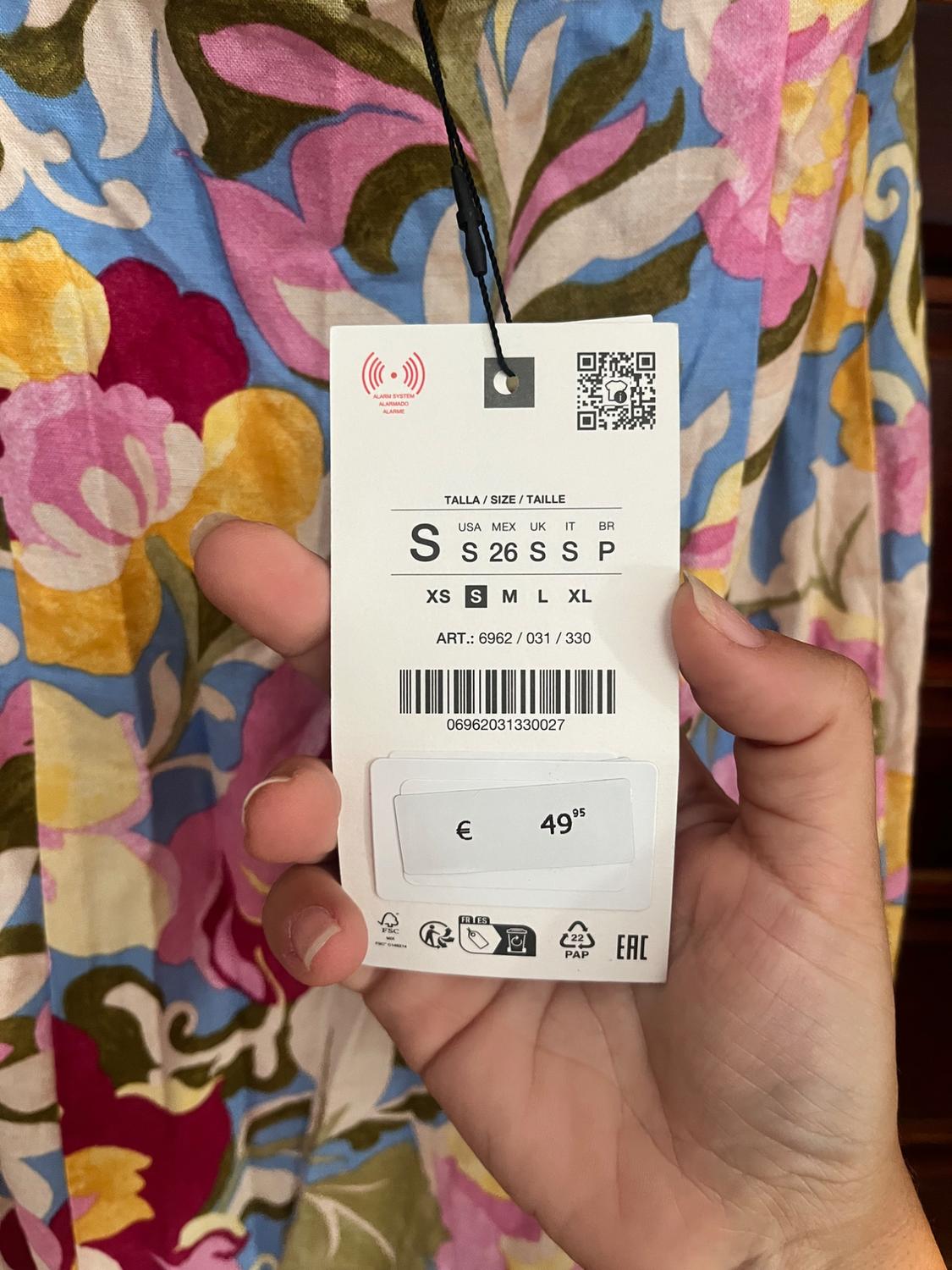 PRINTED LINEN BLEND MIDI DRESS - Image 2