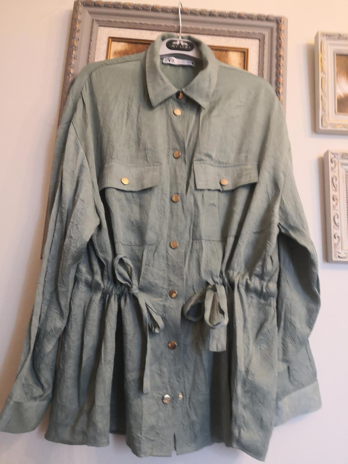 SATIN OVERSHIRT WITH WRINKLED EFFECT - Image 2