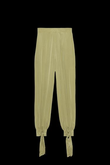 PANTALÓN BOMBACHO BAJO PUÑO - Khaki claro de Zara