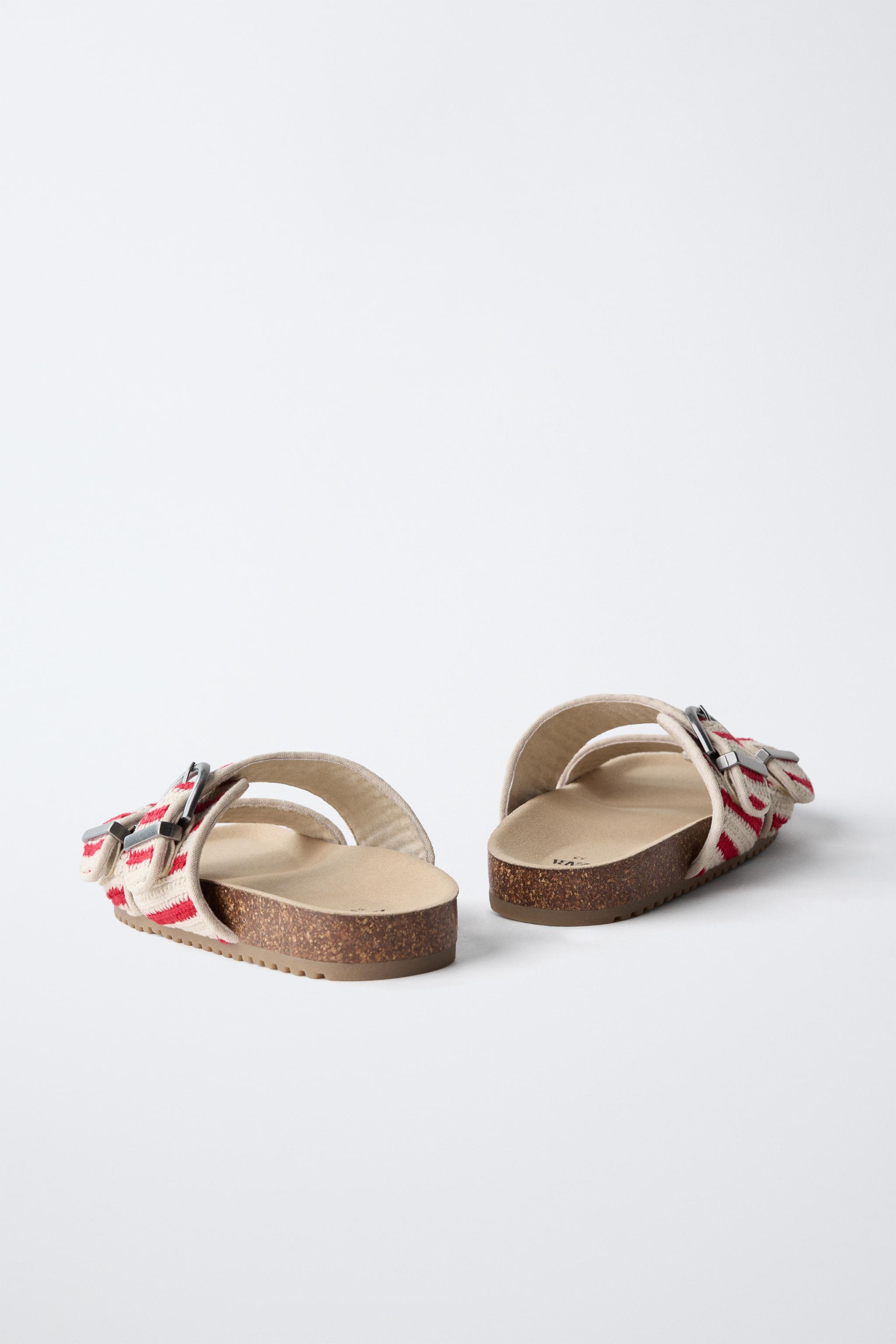 Детские сандалии Zara CROCHETED BUCKLE SANDALS — фото 5
