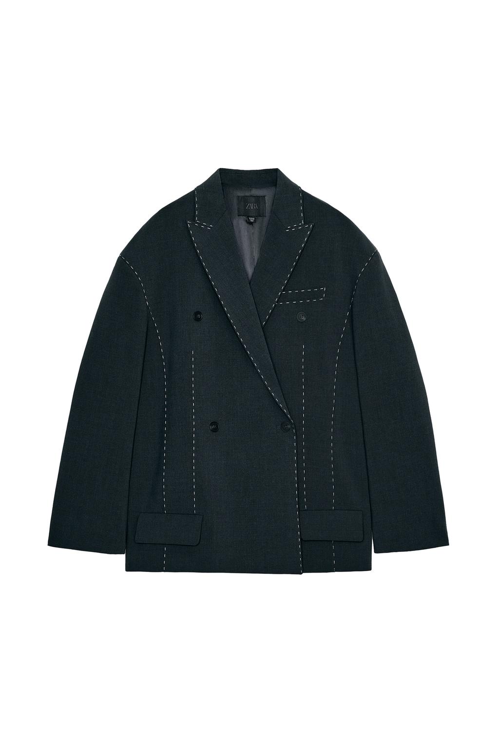 OVERSIZED BLAZER WITH CONTRAST STITCHING - image 3