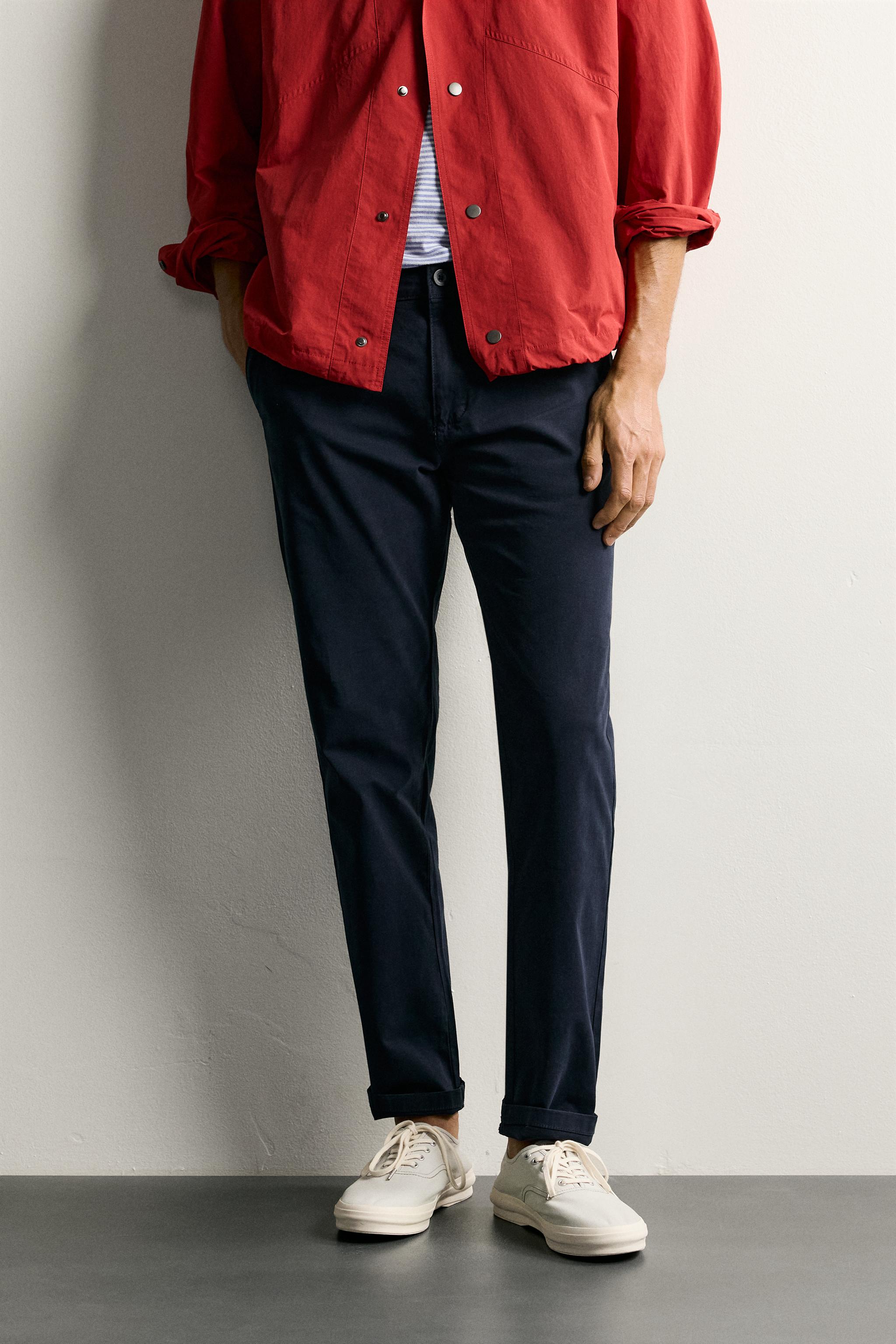 Zara SKINNY FIT CHINO PANTOLON görsel 2