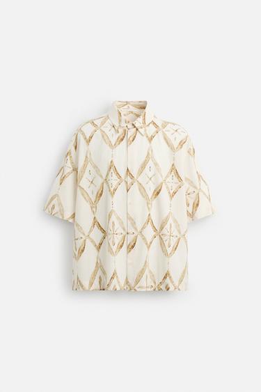 CHEMISE RELAXED FIT À IMPRIMÉ GÉOMÉTRIQUE - Multicolore de Zara - Image 6