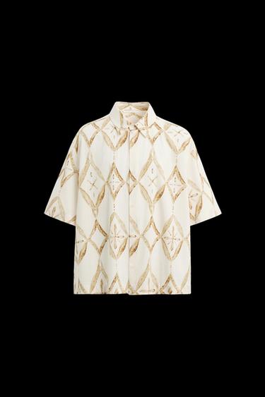 RELAXED-FIT-HEMD MIT GEOMETRISCHEM MUSTER - Bunt von Zara - Bild 0