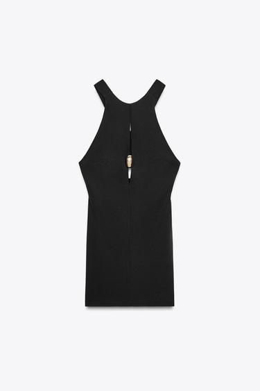 ROBE COURTE DÉCOR DORÉ - Noir de Zara - Image 4