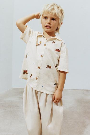 EMBROIDERED SHIRT - Ecru by Zara
