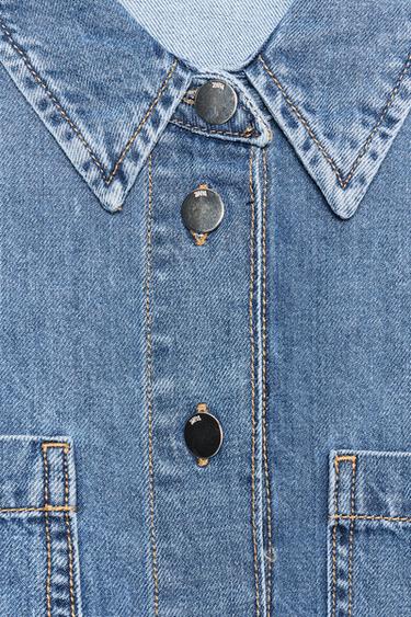 CAMISA Z1975 CORTA DENIM - Azul medio de Zara