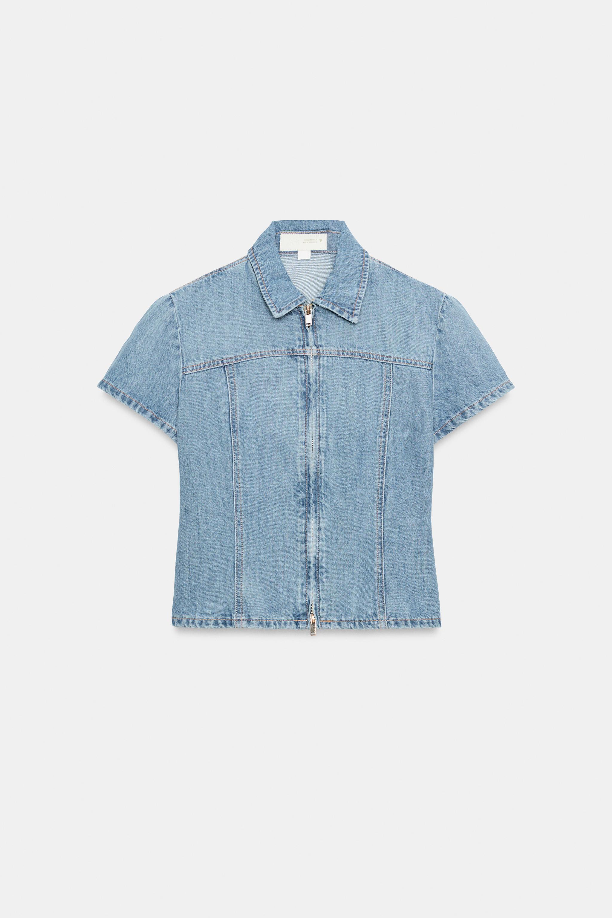 TRF ZIP-UP DENIM SHIRT