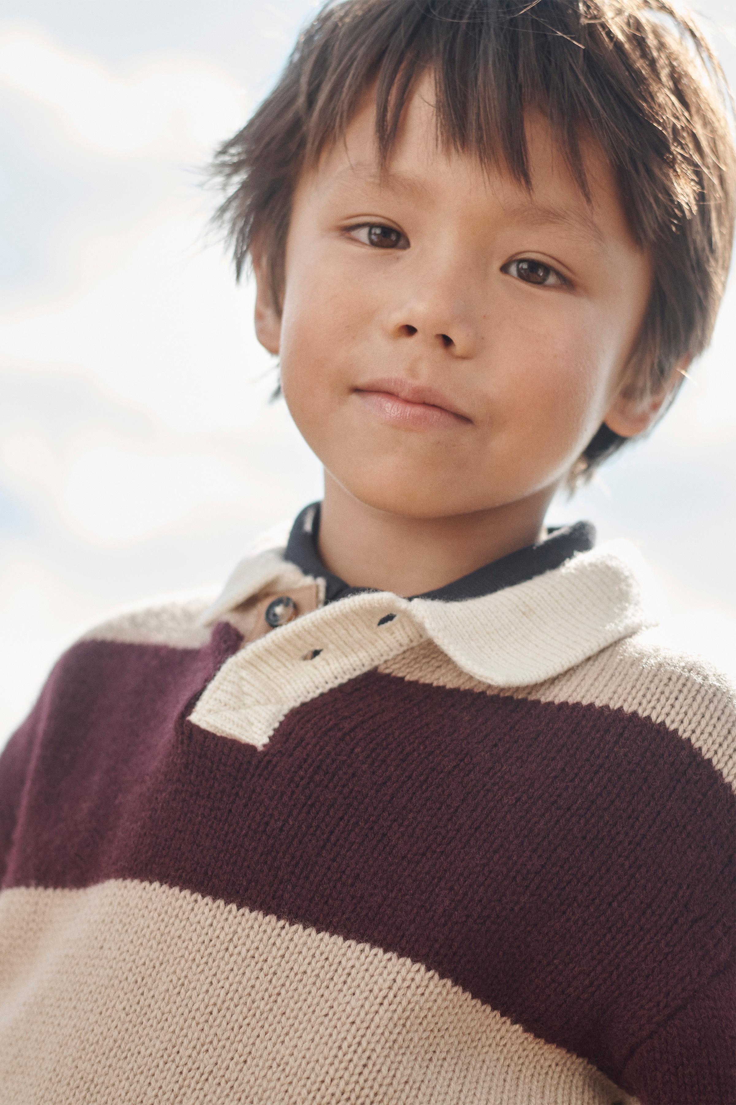 POLO EN MAILLE À RAYURES 100% LAINE ÉDITION LIMITÉE