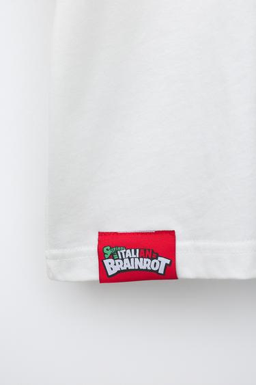 SIX SEVEN SKIFIDOL ITALIAN BRAINROT™ PRINTED T-SHIRT - White by Zara - Image 3