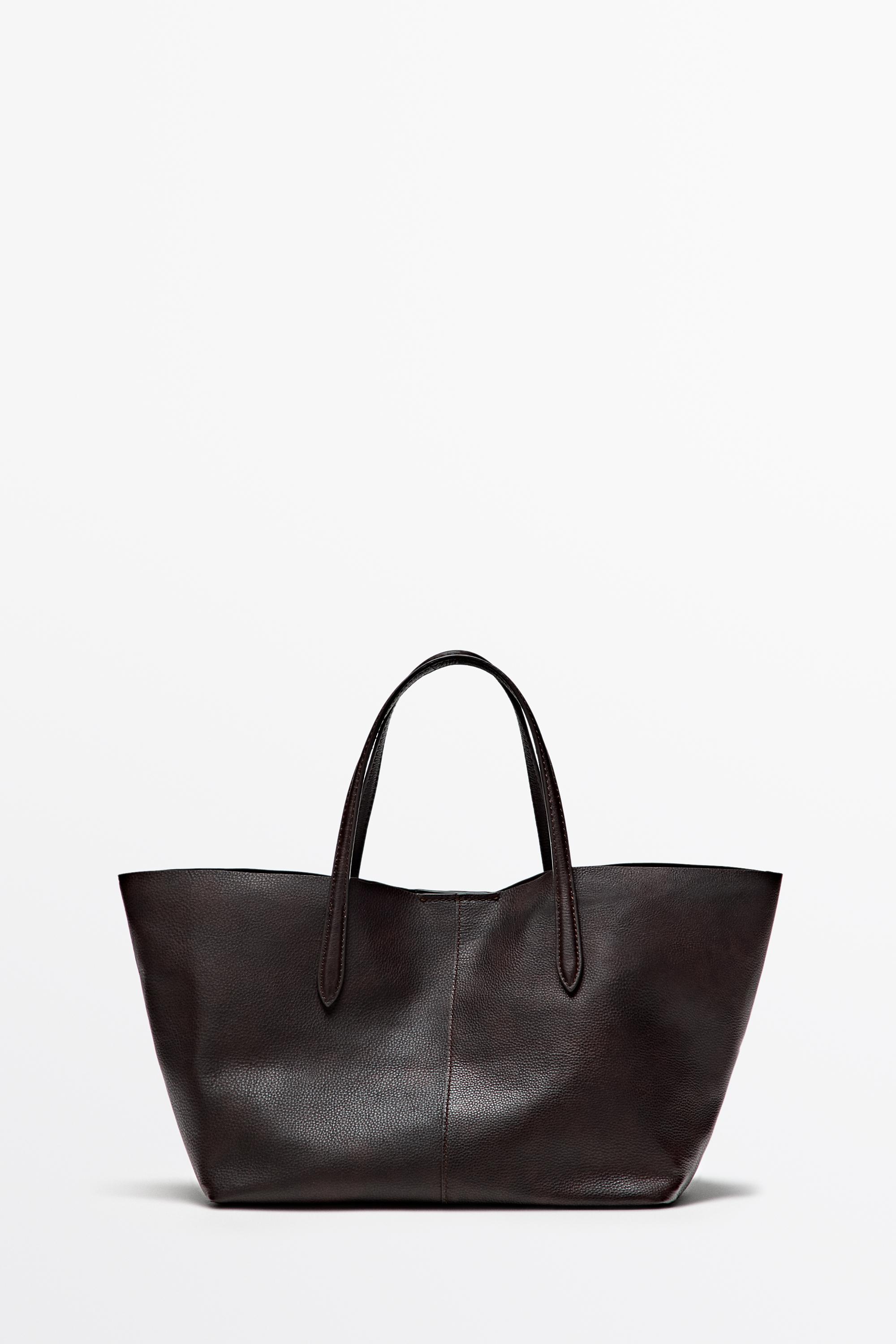 Tote bag medium en cuir nappa