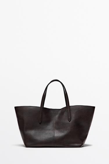 Medium nappa leather tote bag — Brown 1
