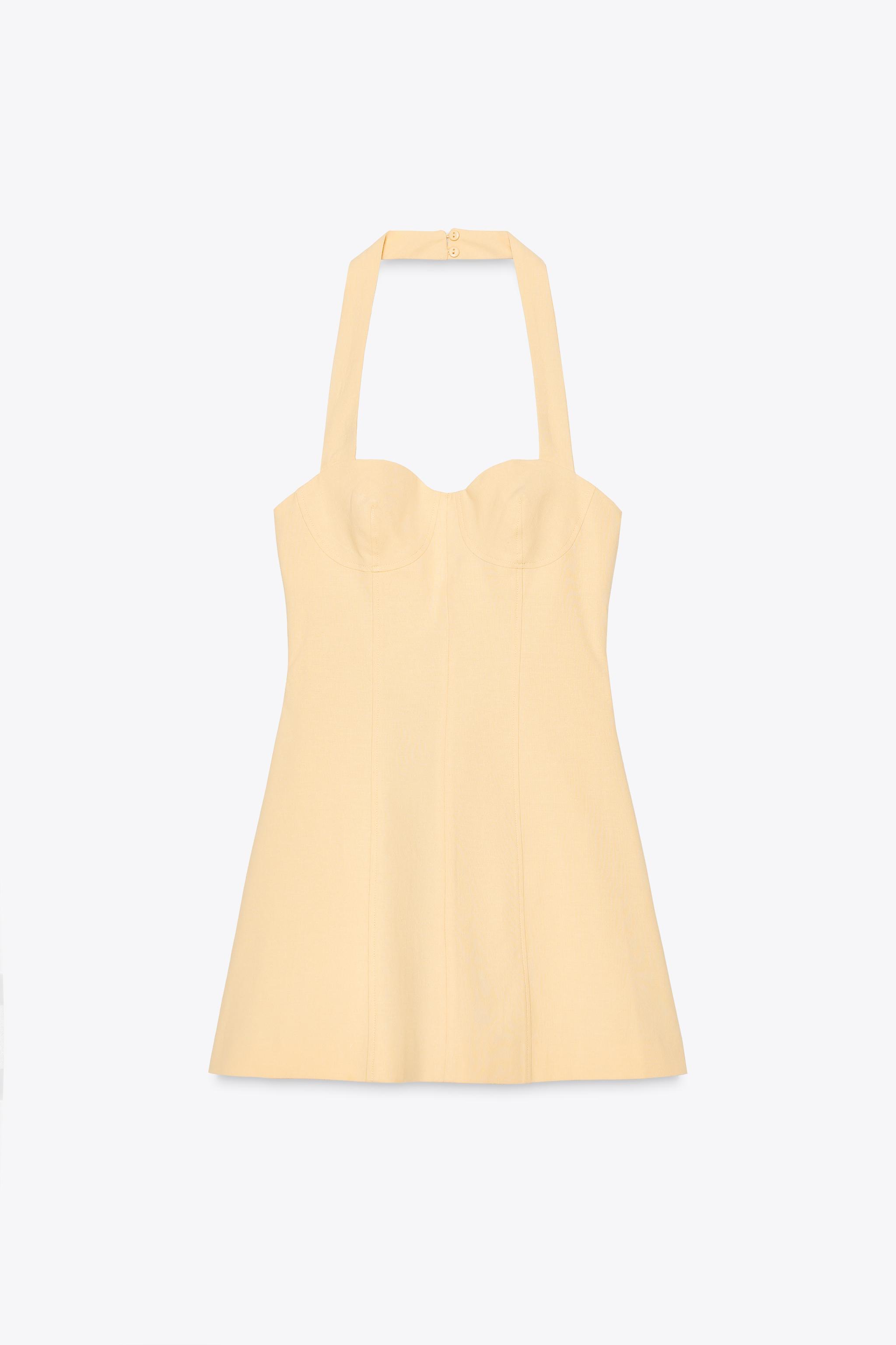 HALTER PLAYSUIT DRESS - Mustard | ZARA United Kingdom