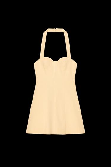 Zara HALTER JUMPSUIT DRESS - Mustard - Image 0