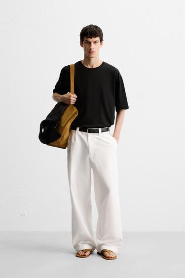 CONTRAST EMBROIDERY T-SHIRT - Black by Zara