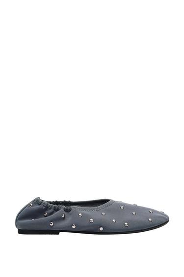 STUDDED BALLET FLATS - Blue by Zara