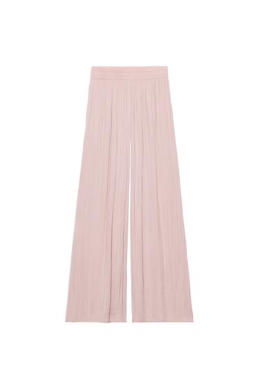 WIDE FLOWING TROUSERS - Pink by Zara