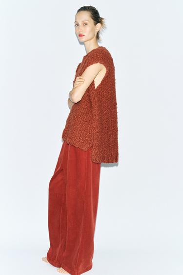 GILET OVERSIZE EN MAILLE STRUCTURÉE - Terracota de Zara - Image 2